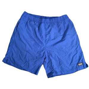 SAXX Men's Go Coastal 2N1 Volley Swim Shorts Trunks Coastal Blue SZ Large